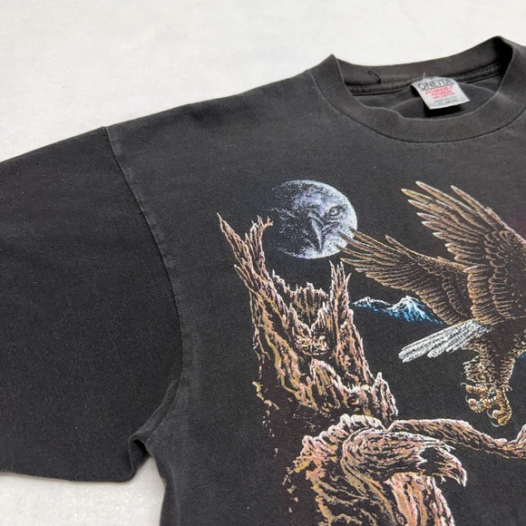 VTG 1993 Stand Out Designs Hidden Eagle Tee XL Black American Eagle Nature - Picture 4 of 16